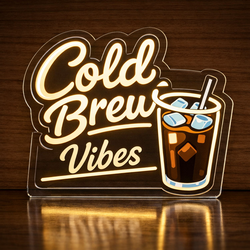 Cold Brew Vibes 2 Neon Art