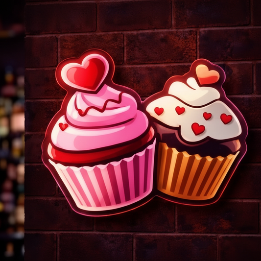 Cup Cakes Neon Art