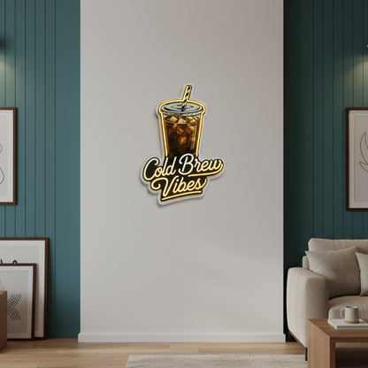 Cold Brew Vibes Neon Art
