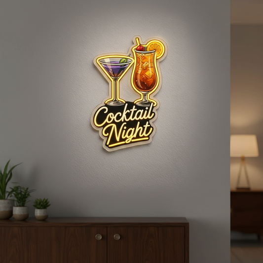 Cocktail Night Neon Art