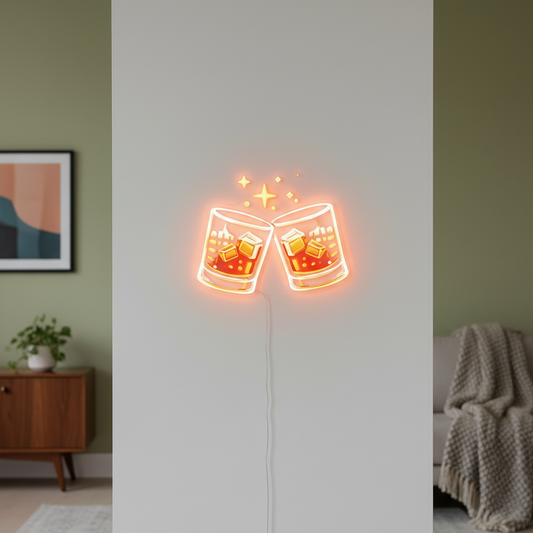 Drinks Glass Neon Art