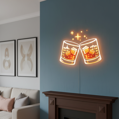 Drinks Glass Neon Art