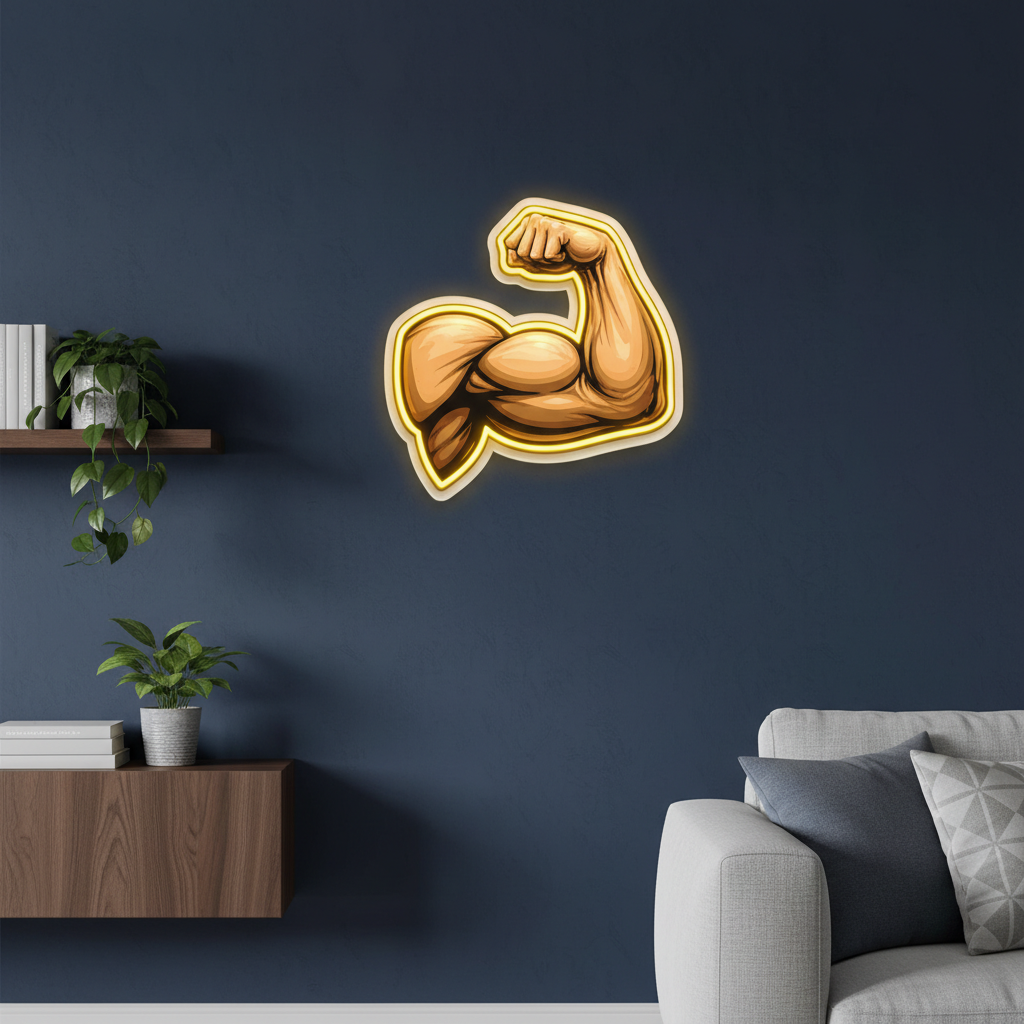 GYM Biceps Neon Art