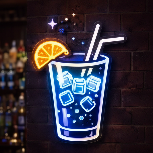 Mocktail Glass Neon Art
