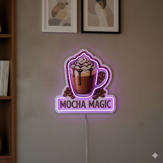 Mocha Magic Neon Art