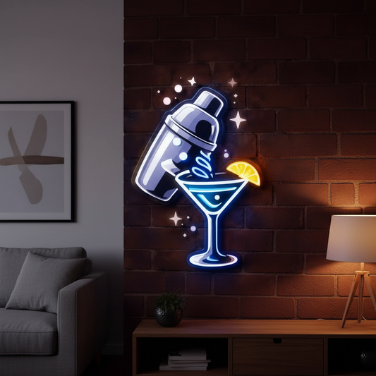 Glass with Shaker Neon Art