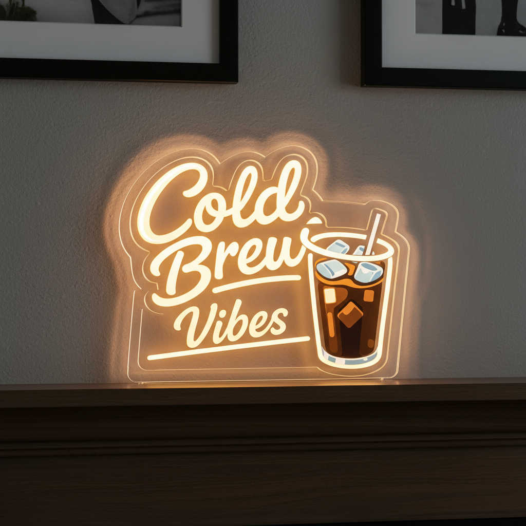Cold Brew Vibes 2 Neon Art