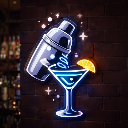 Glass with Shaker Neon Art