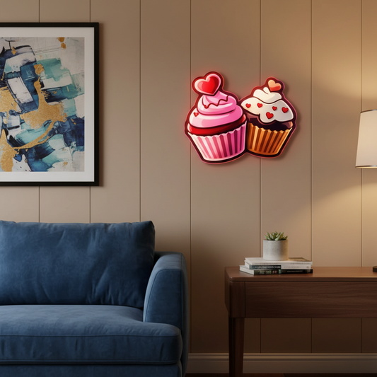 Cup Cakes Neon Art