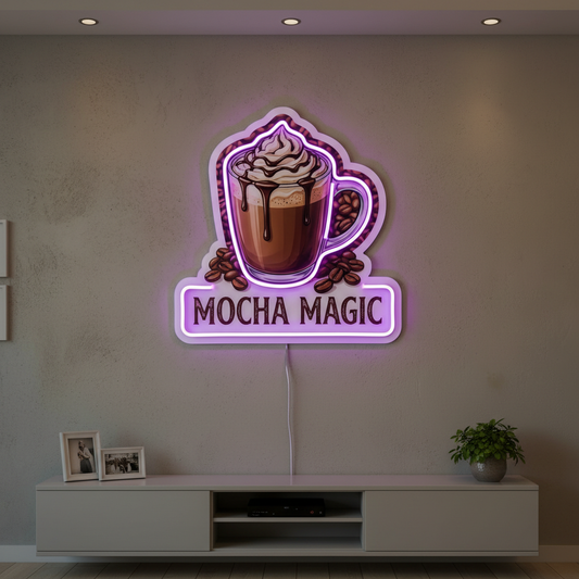 Mocha Magic Neon Art