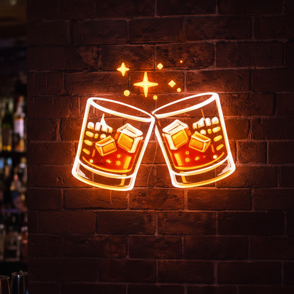 Drinks Glass Neon Art