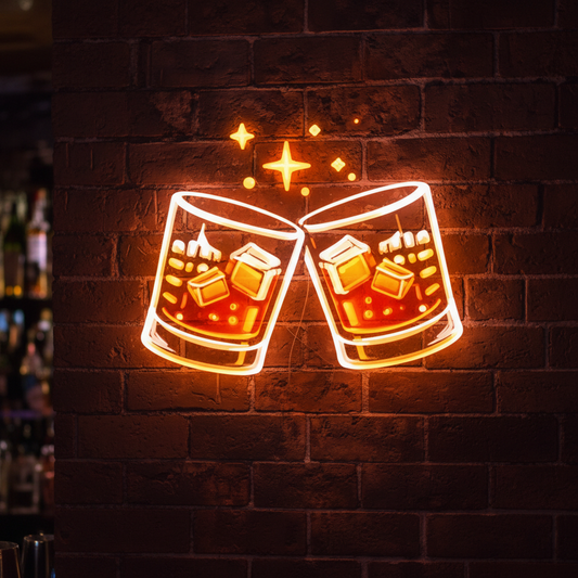 Drinks Glass Neon Art