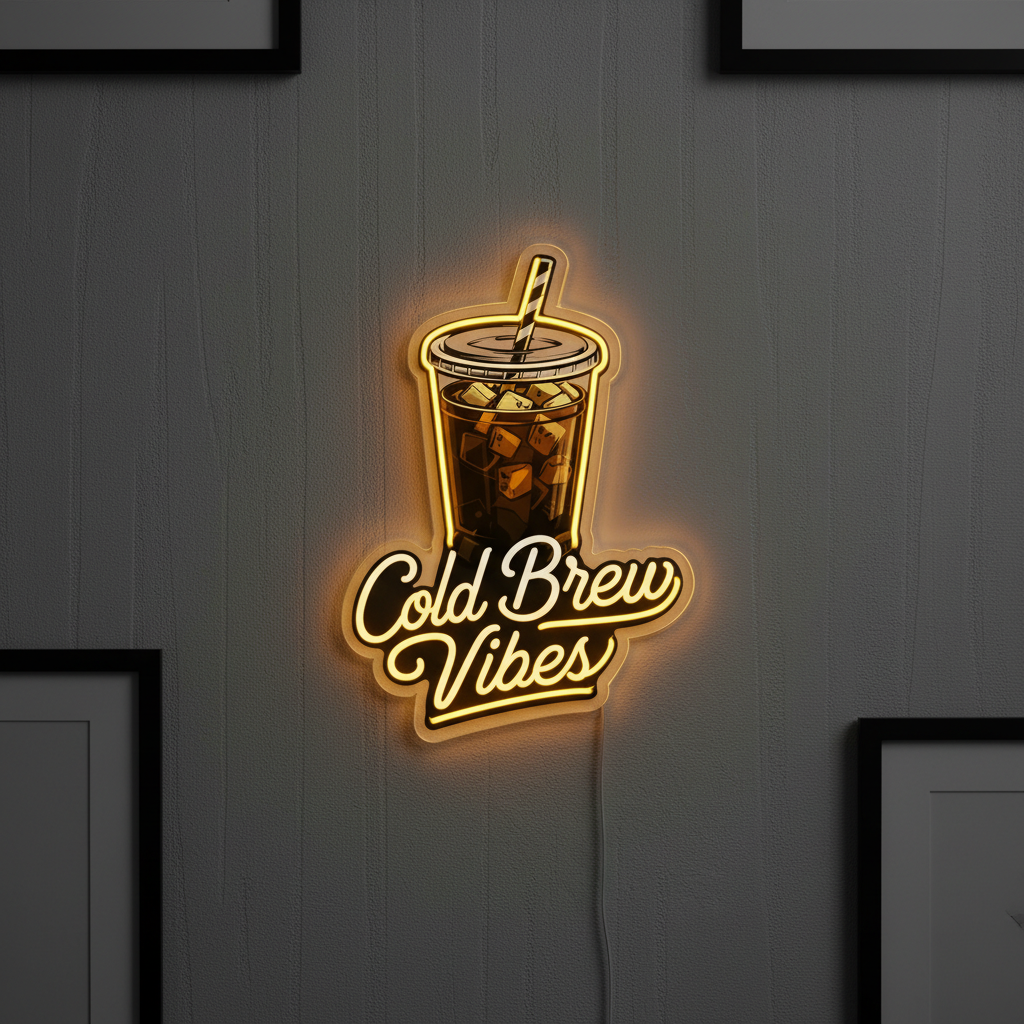 Cold Brew Vibes Neon Art
