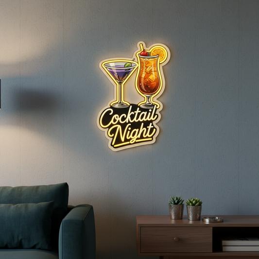 Cocktail Night Neon Art