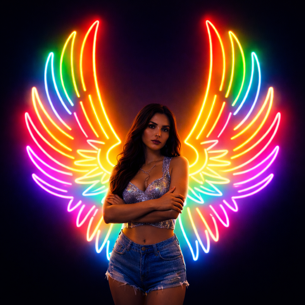 Vibrant Neon Wings